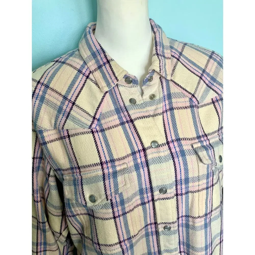 J. Crew Relaxed-Fit Flannel Shirt in Lavender Plaid Size 4